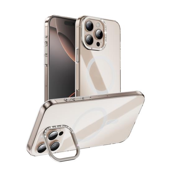 iPhone Uyumlu 16 Pro Max Kılıf M-safe Şarj Özellikli Kamera Standlı Zore Estop Kapak