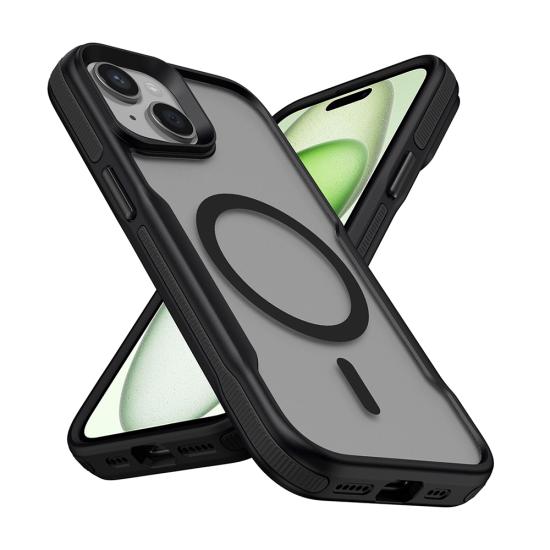 iPhone Uyumlu 14 Pro Kılıf M-safe Şarj Özellikli Renkli Kenar Airbag Şeritli Zore Lamer Kapak
