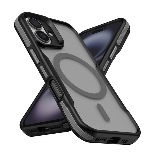 iPhone Uyumlu 16 Plus Kılıf M-safe Şarj Özellikli Renkli Kenar Airbag Şeritli Zore Lamer Kapak