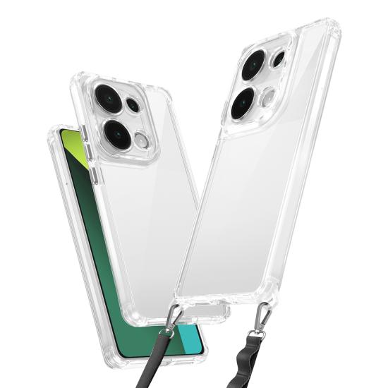 Xiaomi Uyumlu  Redmi Note 13 Pro 4G Kılıf Airbagli Takılabilir Askı Aparatlı Zore Snap Silikon Kapak