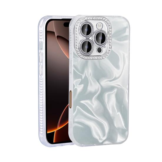 iPhone Uyumlu 16 Pro Kılıf Airbagli Parlak Taş Detay Tasarımlı Zore Esila Kapak