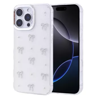 iPhone Uyumlu 16 Pro Max Kılıf Airbag Tasarımlı Simli Şeffaf Zore Kutup Kapak
