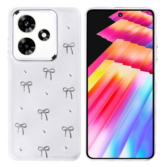 İnfinix Hot 30 Kılıf Airbag Tasarımlı Simli Şeffaf Zore Kutup Kapak