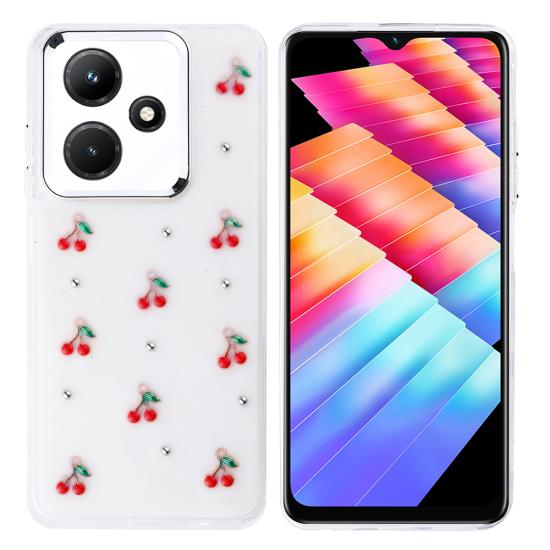 İnfinix Hot 30i Kılıf Airbag Tasarımlı Simli Şeffaf Zore Kutup Kapak