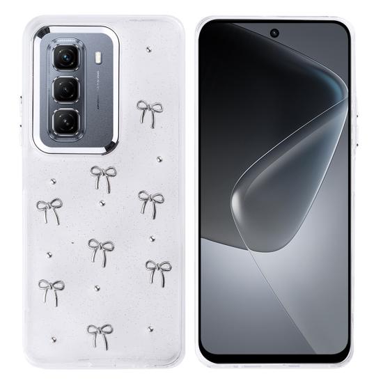 İnfinix Hot 50 4G Kılıf Airbag Tasarımlı Simli Şeffaf Zore Kutup Kapak