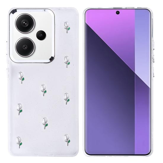 Xiaomi Uyumlu  Redmi Note 13 Pro Plus 5G Kılıf Airbag Tasarımlı Simli Şeffaf Zore Kutup Kapak