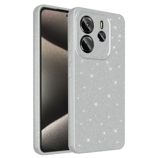 Xiaomi Uyumlu  Redmi Note 14 Kılıf Kamera Korumalı Simli Lüks Zore Koton Kapak
