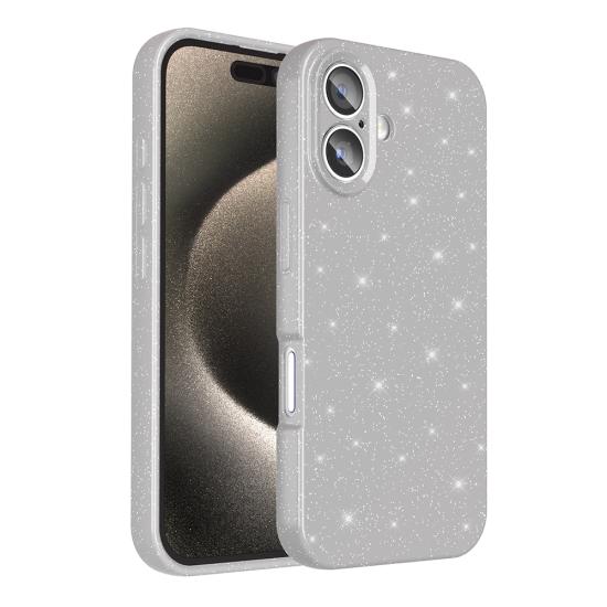 iPhone Uyumlu 16 Plus Kılıf Kamera Korumalı Simli Lüks Zore Koton Kapak