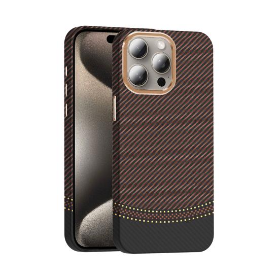 iPhone Uyumlu 15 Pro Max Kılıf M-safe Şarj Özellikli Karbon Fiber Görünümlü Zore Gros Kapak