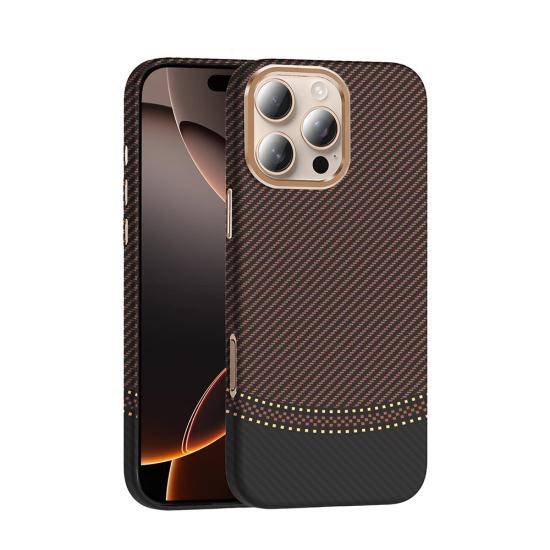 iPhone Uyumlu 16 Pro Max Kılıf M-safe Şarj Özellikli Karbon Fiber Görünümlü Zore Gros Kapak