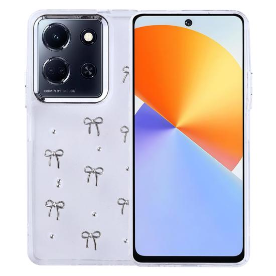 İnfinix Note 30 5G Kılıf Airbag Tasarımlı Simli Şeffaf Zore Kutup Kapak