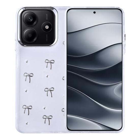 Xiaomi Uyumlu  Redmi Note 14 4G Kılıf Airbag Tasarımlı Simli Şeffaf Zore Kutup Kapak