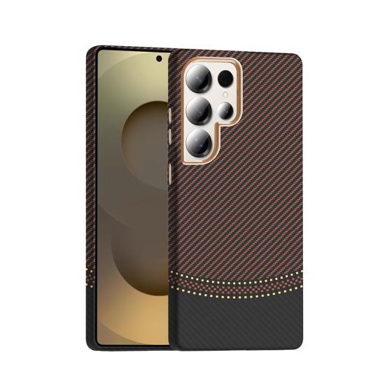 Galaxy Uyumlu S25 Ultra Kılıf M-safe Şarj Özellikli Karbon Fiber Görünümlü Zore Gros Kapak
