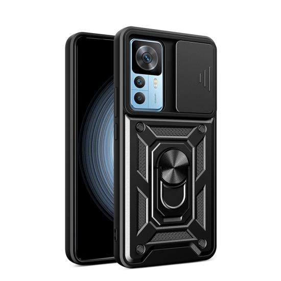 Xiaomi Uyumlu  Mi 12T Kılıf Magnetik Standlı Kamera Korumalı Zore Sürgülü Vega Kapak