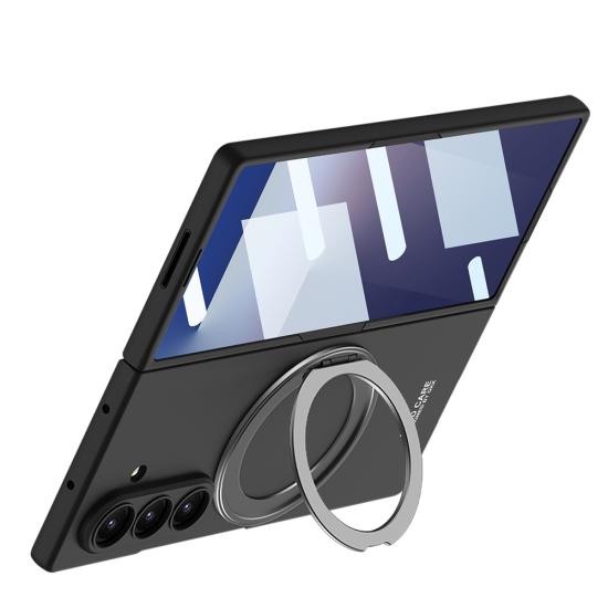 Galaxy Uyumlu Z Fold 7 Kılıf M-safe Şarj Özellikli Zore Kıpta Yüzüklü Kamera Korumalı Kapak