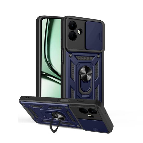 Galaxy Uyumlu A07 Kılıf Magnetik Standlı Kamera Korumalı Zore Sürgülü Vega Kapak