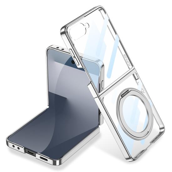 Galaxy Uyumlu Z Flip 7 M-safe Şarj Özellikli Zore Kıpta KPT-02 Standlı Kapak