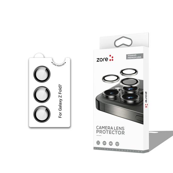 Galaxy Uyumlu Z Fold 7 Zore CL-12 Premium Safir Parmak İzi Bırakmayan Anti-Reflective Kamera Lens Koruyucu