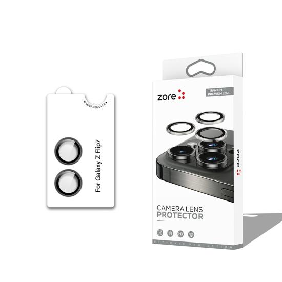 Galaxy Uyumlu Z Flip 7 Zore CL-12 Premium Safir Parmak İzi Bırakmayan Anti-Reflective Kamera Lens Koruyucu