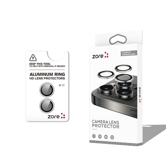 iPhone Uyumlu 17 Zore CL-12 Premium Safir Parmak İzi Bırakmayan Anti-Reflective Kamera Lens Koruyucu