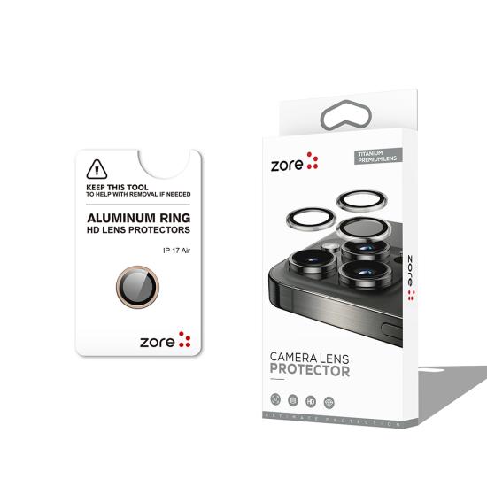 iPhone Uyumlu 17 Air Zore CL-12 Premium Safir Parmak İzi Bırakmayan Anti-Reflective Kamera Lens Koruyucu