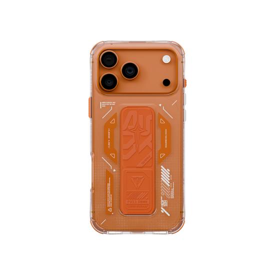 iPhone Uyumlu 17 Pro Max Kılıf M-safe Şarj Özellikli Teknoloji Desenli Skinarma Helio Mag Charge Standlı Kapak