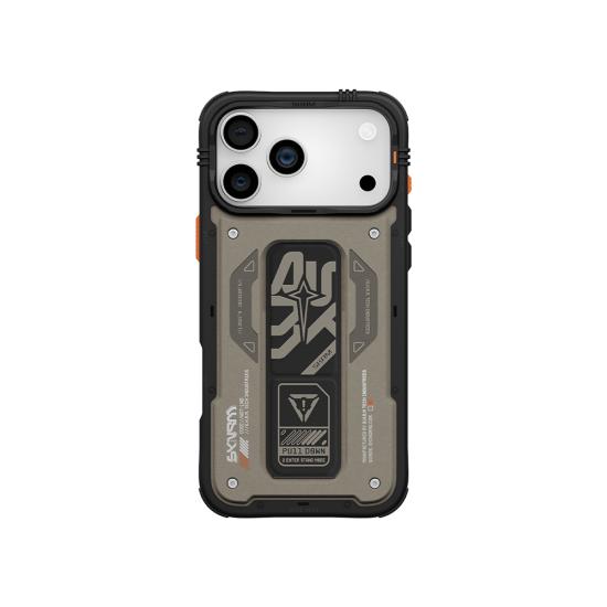 iPhone Uyumlu 17 Pro Max Kılıf Desenli Airbag Tasarımlı Standlı Skinarma Aegis Kapak
