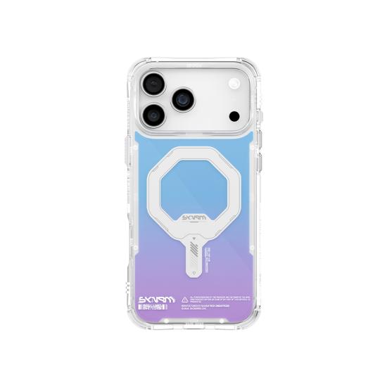 iPhone Uyumlu 17 Pro Max Kılıf Skinarma M-Safe Şarj Özellikli IML Baskılı Holografik MYST Kapak