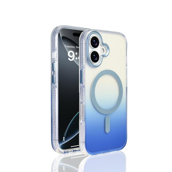 iPhone Uyumlu 17 Kılıf M-safe Şarj Özellikli Transparan Renk Geçişli Zore Toros Kapak