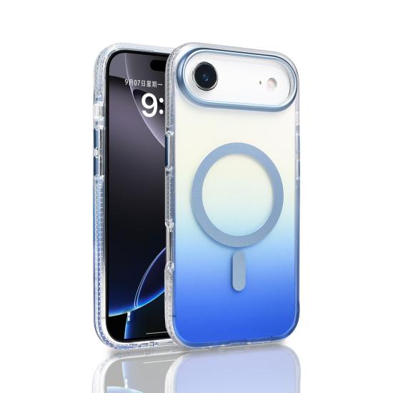 iPhone Uyumlu 17 Air Kılıf M-safe Şarj Özellikli Transparan Renk Geçişli Zore Toros Kapak