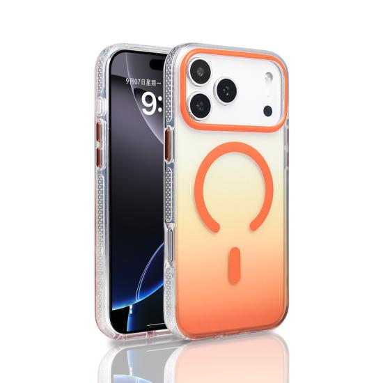 iPhone Uyumlu 17 Pro Max Kılıf M-safe Şarj Özellikli Transparan Renk Geçişli Zore Toros Kapak