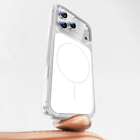 iPhone Uyumlu 17 Pro Kılıf Zore M-safe Şarj Özellikli Şeffaf Kamera Kontrol Butonlu Lugano Kapak