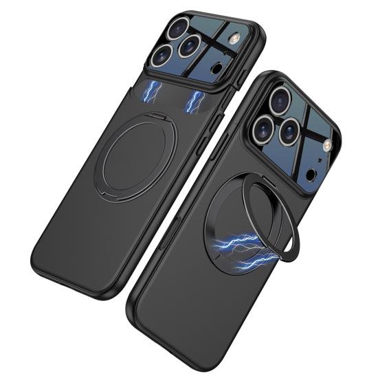 iPhone Uyumlu 17 Pro Max Kılıf M-safe Şarj Özellikli 360 Derece Standlı Çift Parçalı Zore Torino Kapak