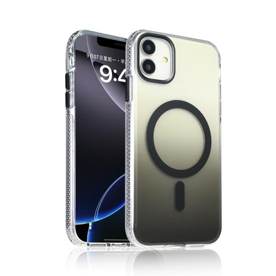 iPhone Uyumlu 11 Kılıf M-safe Şarj Özellikli Transparan Renk Geçişli Zore Toros Kapak