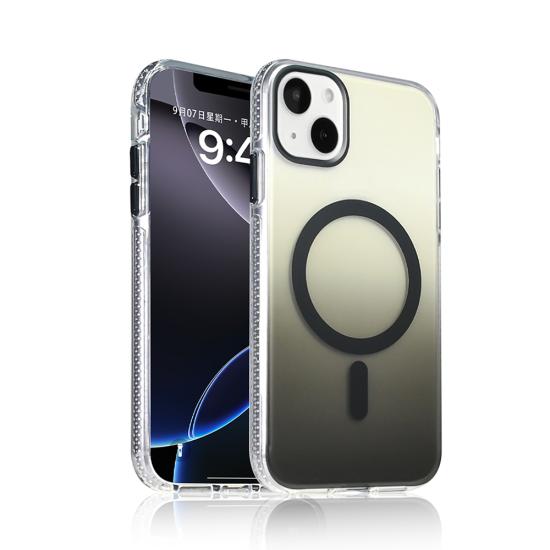 iPhone Uyumlu 15 Kılıf M-safe Şarj Özellikli Transparan Renk Geçişli Zore Toros Kapak