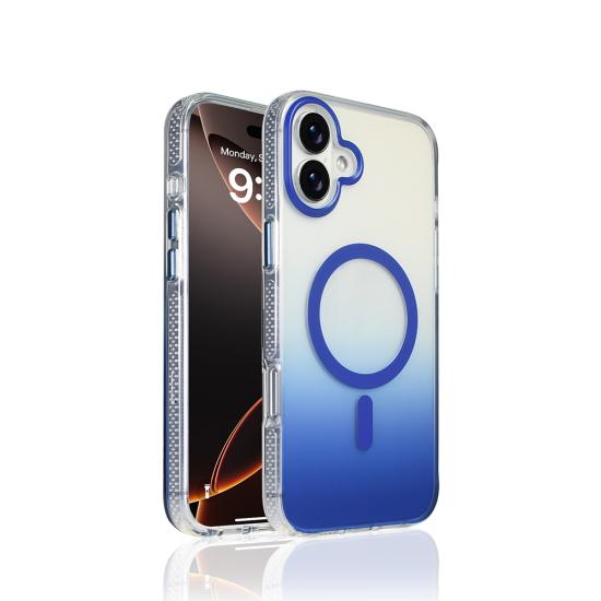 iPhone Uyumlu 16 Kılıf M-safe Şarj Özellikli Transparan Renk Geçişli Zore Toros Kapak