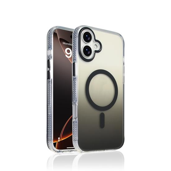 iPhone Uyumlu 16 Plus Kılıf M-safe Şarj Özellikli Transparan Renk Geçişli Zore Toros Kapak