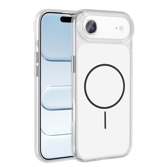 iPhone Uyumlu 17 Air Kılıf Metal Buton Tasarımlı Zore İkonik Sert Silikon Kapak