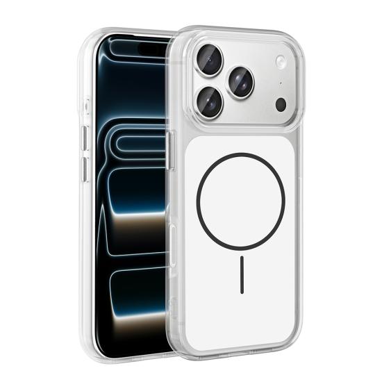 iPhone Uyumlu 17 Pro Kılıf Metal Buton Tasarımlı Zore İkonik Sert Silikon Kapak