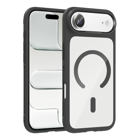 iPhone Uyumlu 17 Air Kılıf M-Safe Şarj Özellikli Metal Kamera Çerçeveli Zore Tiko Kapak