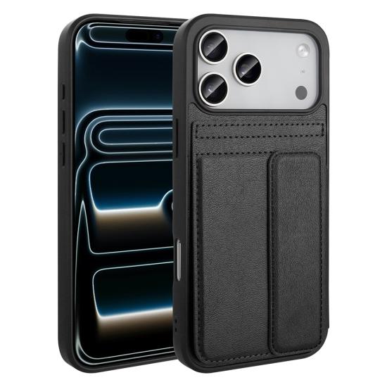 iPhone Uyumlu 17 Pro Max Kılıf PU Deri Kartlıklı Zore Sevilla Kapak