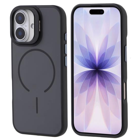 iPhone Uyumlu 17 Kılıf M-safe Şarj Özellikli Kamera Standlı Zore Notron Kapak