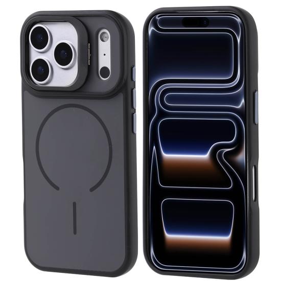 iPhone Uyumlu 17 Pro Kılıf M-safe Şarj Özellikli Kamera Standlı Zore Notron Kapak