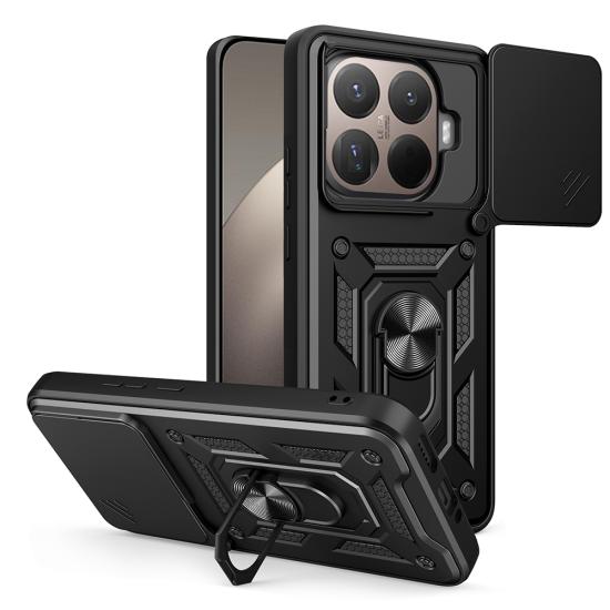 Xiaomi Uyumlu  15T Pro Kılıf Magnetik Standlı Kamera Korumalı Zore Sürgülü Vega Kapak