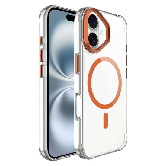 iPhone Uyumlu 17 Kılıf M-safe Şarj Özellikli Airbagli Kamera Standlı Zore Azor Kapak