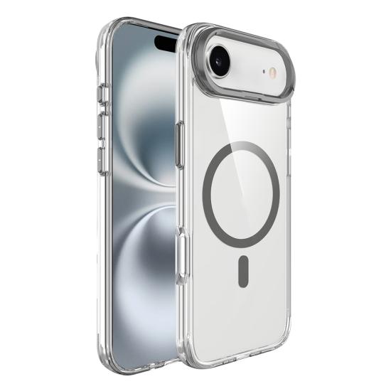 iPhone Uyumlu 17 Air Kılıf M-safe Şarj Özellikli Airbagli Kamera Standlı Zore Azor Kapak