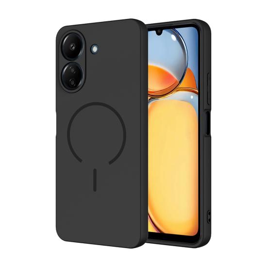 Xiaomi Uyumlu  Redmi 13C Kılıf M-safe Şarj Özellikli Zore Meta Kapak