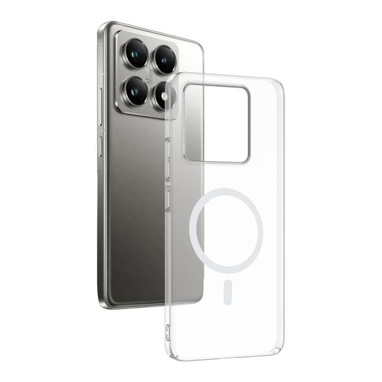 Xiaomi Uyumlu 14T Pro Kamera Korumalı M-Safe Şarj Özellikli Şeffaf Zore London Sert PC Kapak