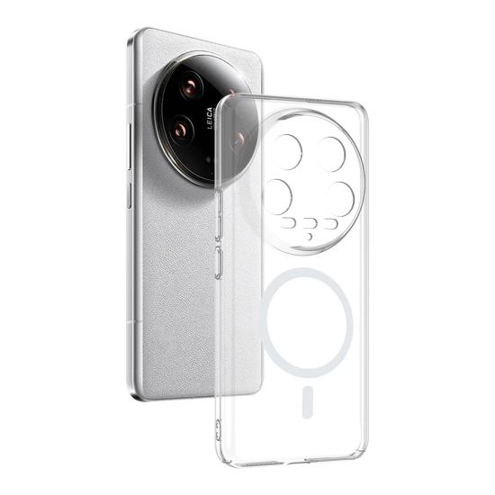 Xiaomi Uyumlu Mi 14 Ultra Kamera Korumalı M-Safe Şarj Özellikli Şeffaf Zore London Sert PC Kapak