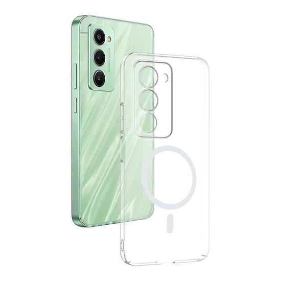 Xiaomi Uyumlu Redmi 15 Kamera Korumalı M-Safe Şarj Özellikli Şeffaf Zore London Sert PC Kapak